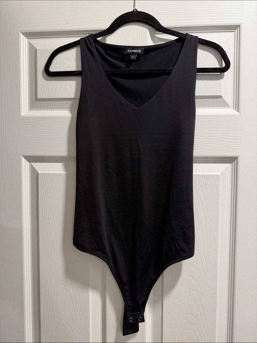 Express Black V-Neck Sleeveless Bodysuit